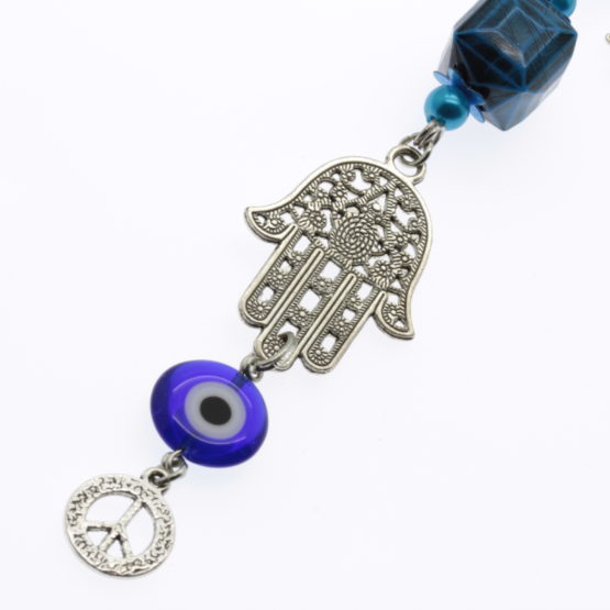 Amuleto da sorte com olho grego e mão de Fátima