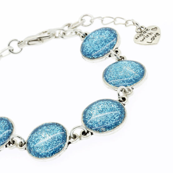Pulseira de resina brilhante azul