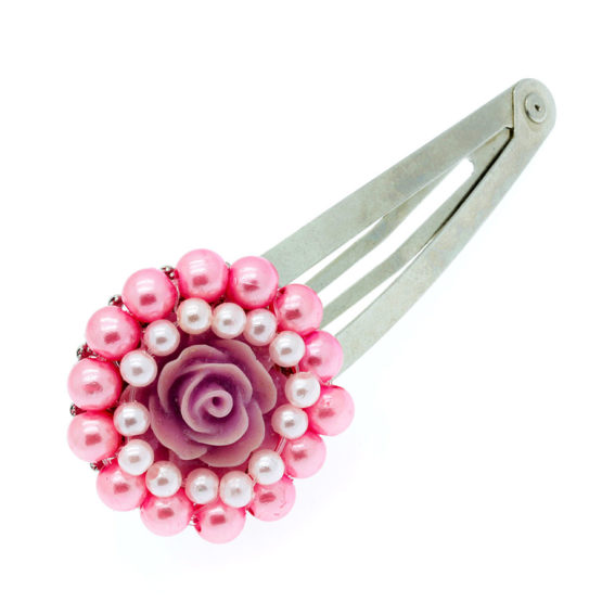 Gancho de cabelo flor rosa
