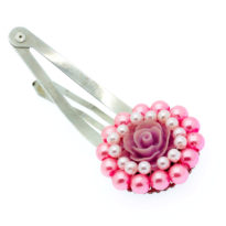 Gancho de cabelo flor rosa