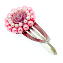 Gancho de cabelo flor rosa