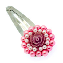 Gancho de cabelo flor rosa