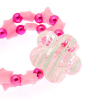 Pulseira elástica rosa com estrelas