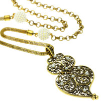 Colar bronze com coração de Viana