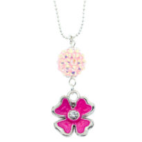 Colar com pendente flor rosa