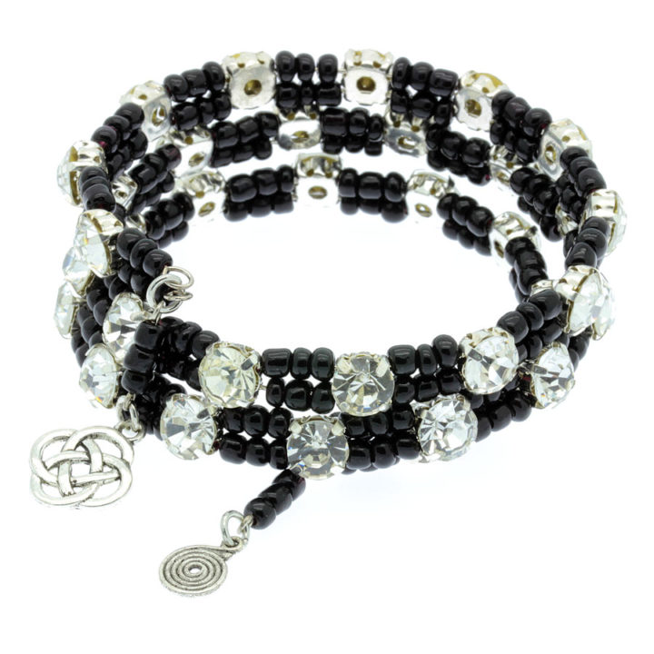 Pulseira arame memória com strass