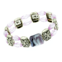 Pulseira elástica lilás fila dupla