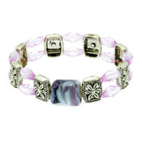 Pulseira elástica lilás fila dupla