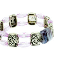 Pulseira elástica lilás fila dupla