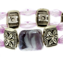 Pulseira elástica lilás fila dupla