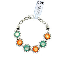 Pulseira de resina laranja turquesa