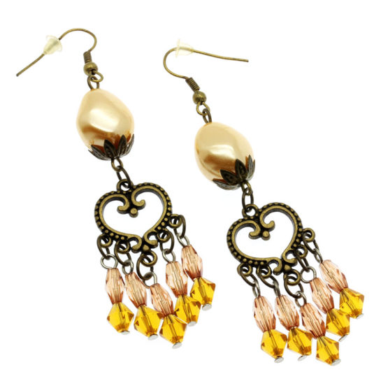 Brincos bronze e castanho