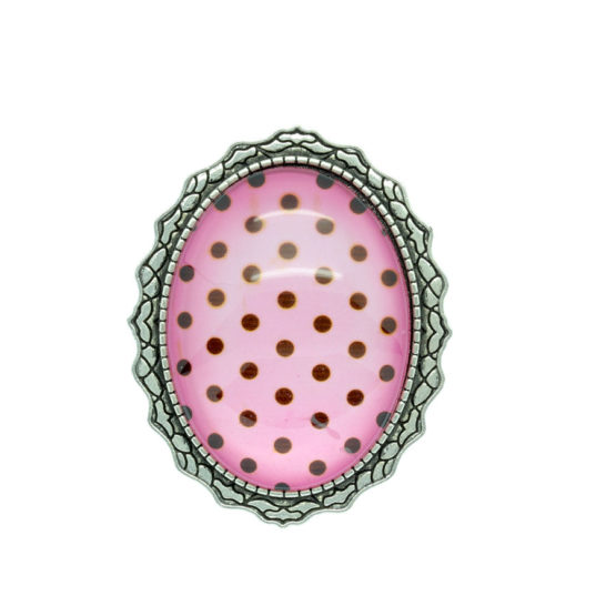 Pregadeira oval rosa
