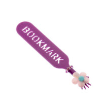 Marcador de livro roxo com flor