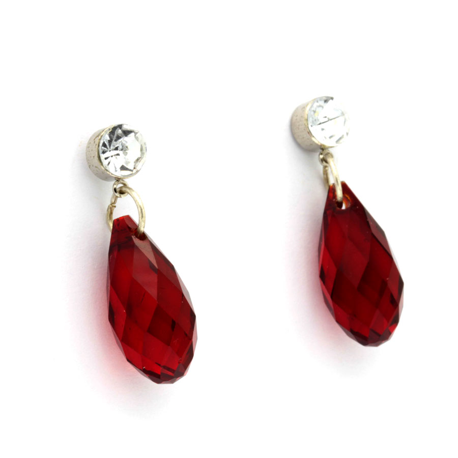 Red Drop Earrings Jafy S Jewelry Exclusive And Unique Handmade Brincos Gota Vermelhos