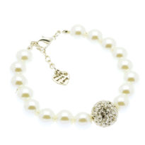 Pulseira de pérolas com brilhantes