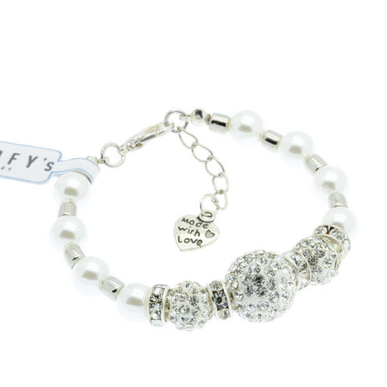 Pulseira pérola com brilhantes