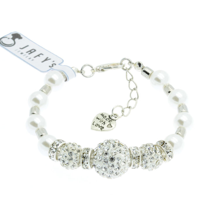 Pulseira pérola com brilhantes