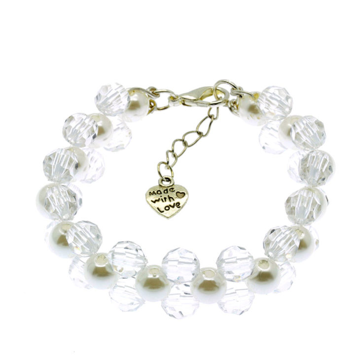 Pulseira pérola e cristal