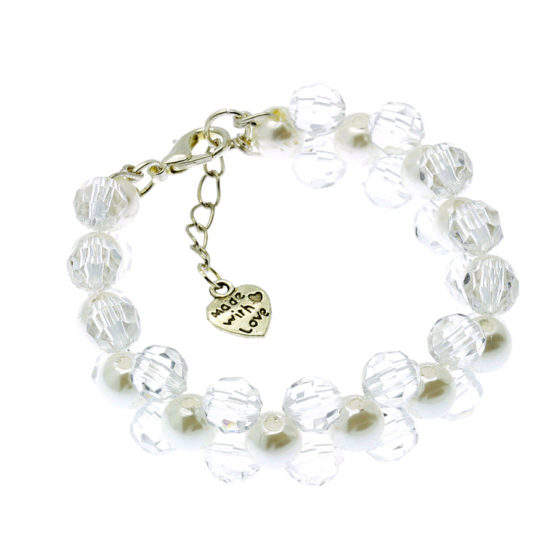 Pulseira pérola e cristal