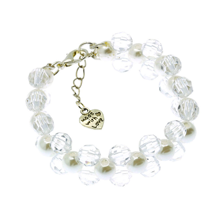 Pulseira pérola e cristal