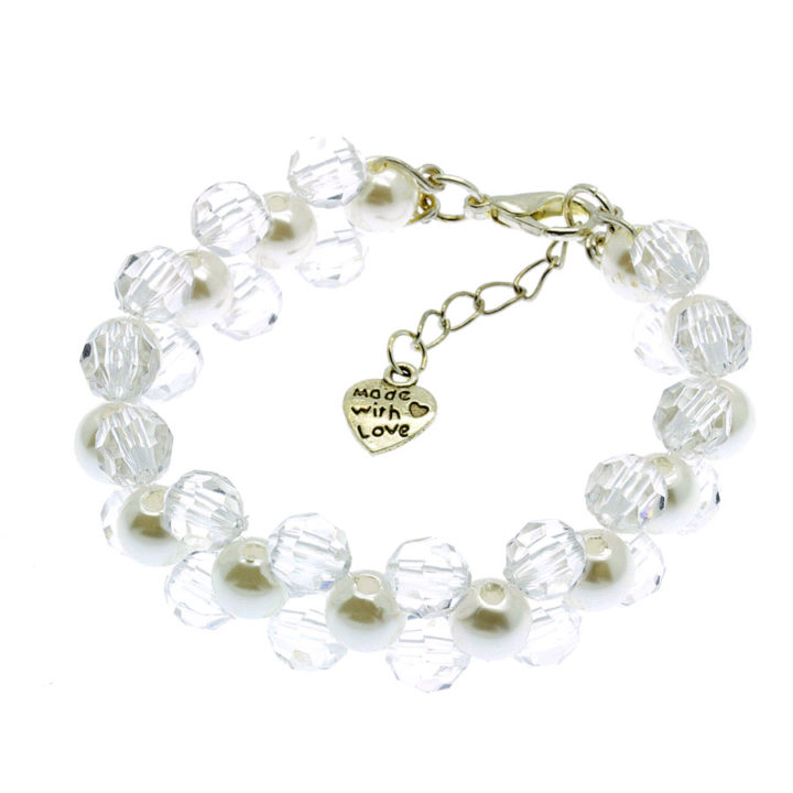 Pulseira pérola e cristal