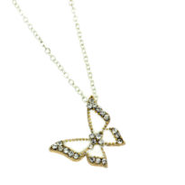 Colar com pendente borboleta branco