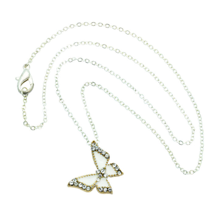 Colar com pendente borboleta branco