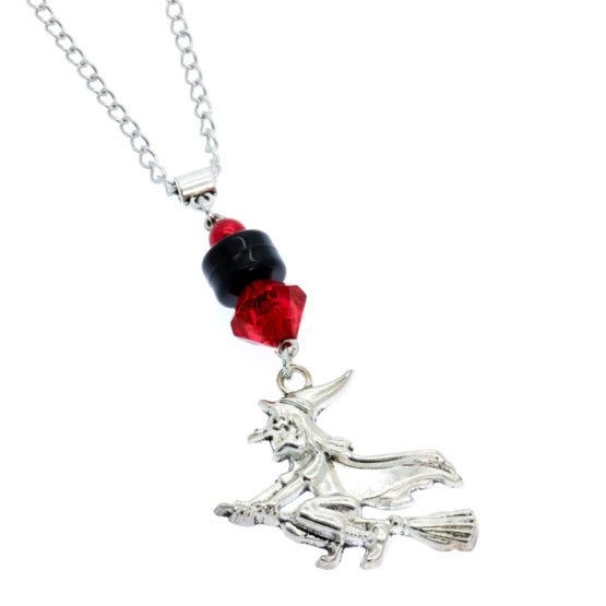 Colar bruxinha vermelho e preto