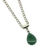 Colar com pendente gota azul turquesa