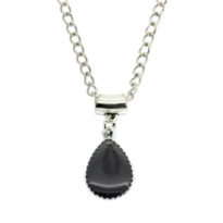 Colar com pendente gota cinzento