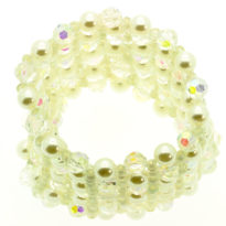Pulseira pérola e cristal elástica larga para Noivas