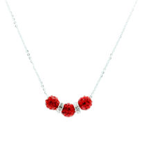 Colar com centro vermelho brilhante