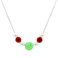 Colar vermelho, verde e branco
