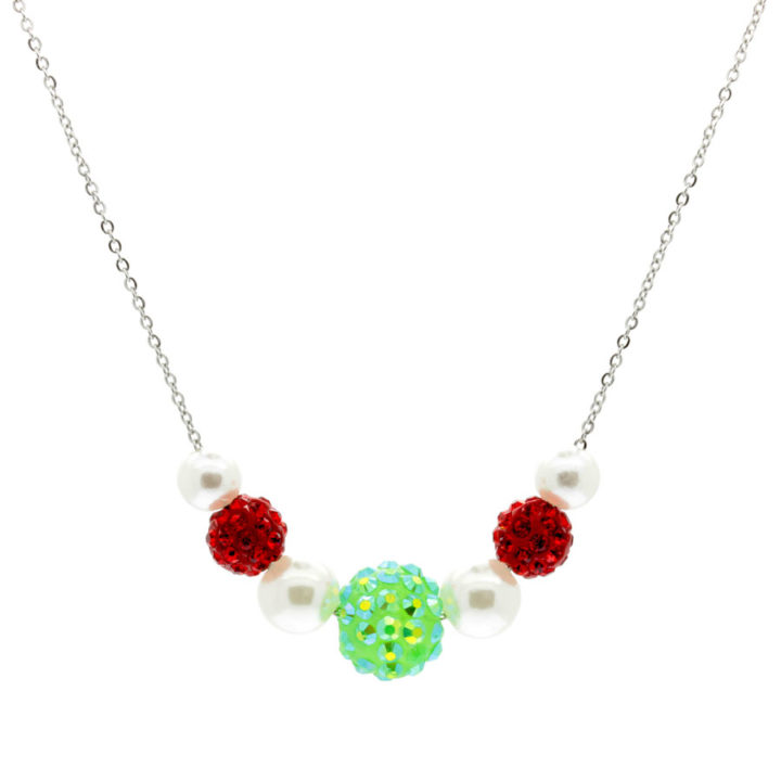 Colar vermelho, verde e branco
