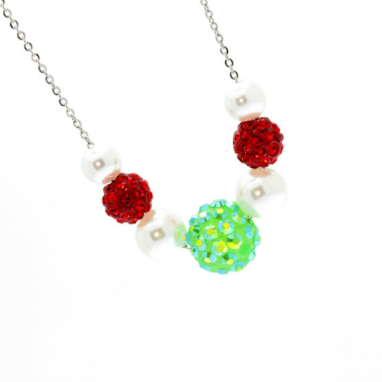 Colar vermelho, verde e branco