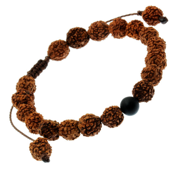 Pulseira Tibetana de sementes com pedra natural Ónix