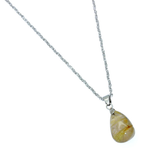 Colar com pedra natural Quartz Fumado