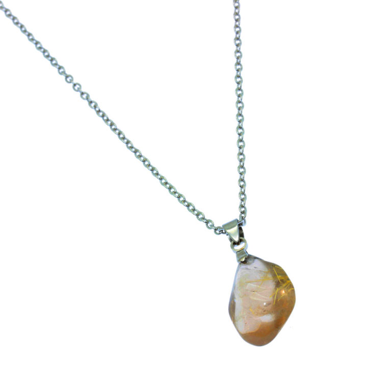 Colar com pedra natural Quartz Fumado