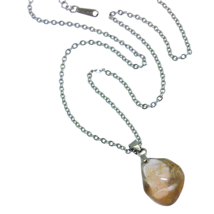 Colar com pedra natural Quartz Fumado