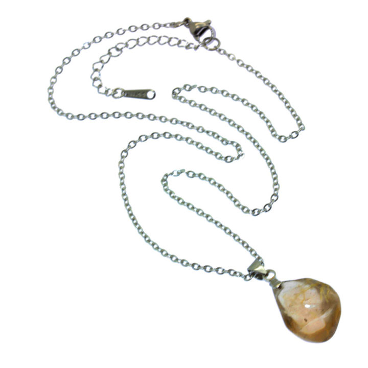 Colar com pedra natural Quartz Fumado