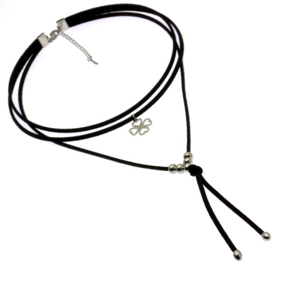 Chocker de camurça com trevo