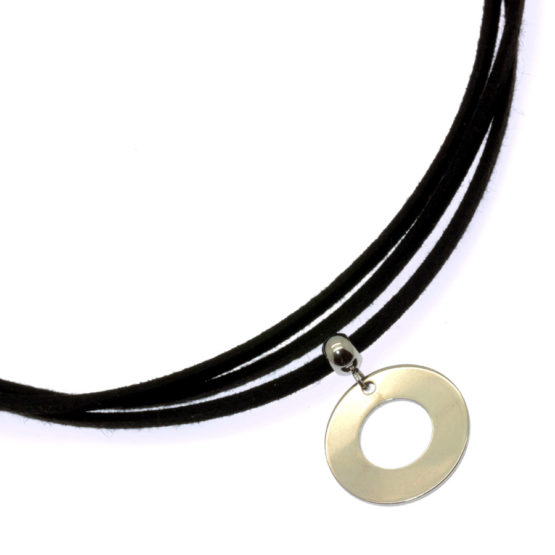 Chocker de camurça com aro grosso