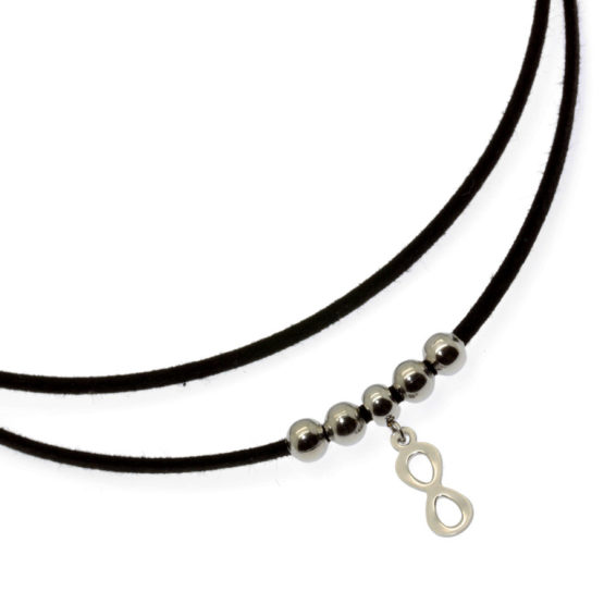 Chocker de camurça com infinito