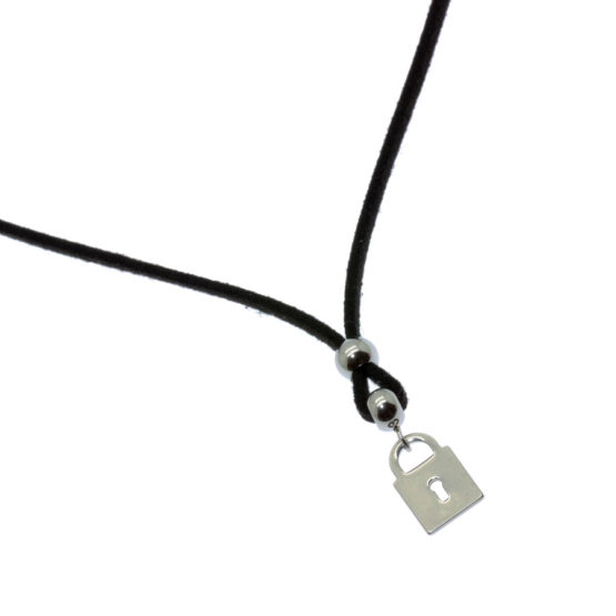 Chocker de camurça com cadeado