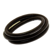 Pulseira de couro castanha tripla