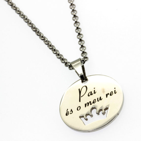 Colar aço inoxidável Pai és o meu rei