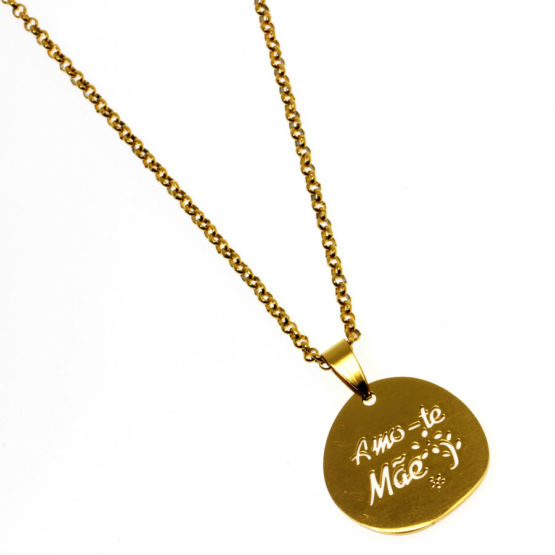Colar aço inoxidável Amo-te Mãe