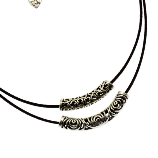 Chocker de camurça duplo com tubos