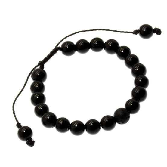 Pulseira Tibetana pedra natural Ónix e Vulcânica